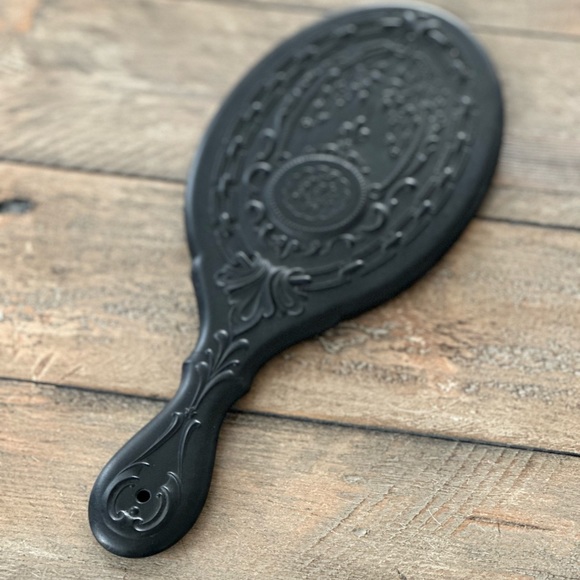 Antique vanity hand mirror Thermoplastic gutta percha. Mirror  Patented 1866 - Picture 4 of 8